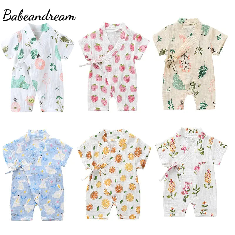 Baby summer romper in a floral print