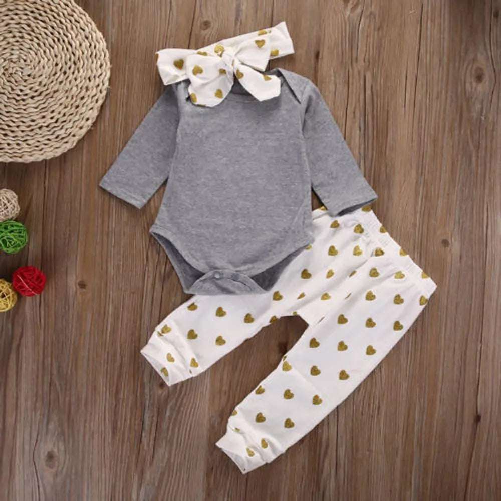 Three piece baby girl clothing set