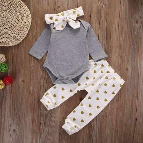 Three piece baby girl clothing set