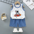 Kids summer set with cotton vest top and shorts
