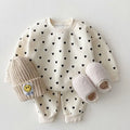 Baby hoodie with a heart print and matching joggers