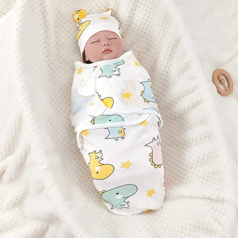 Swaddle blanket and hat set shown in an alternative colour