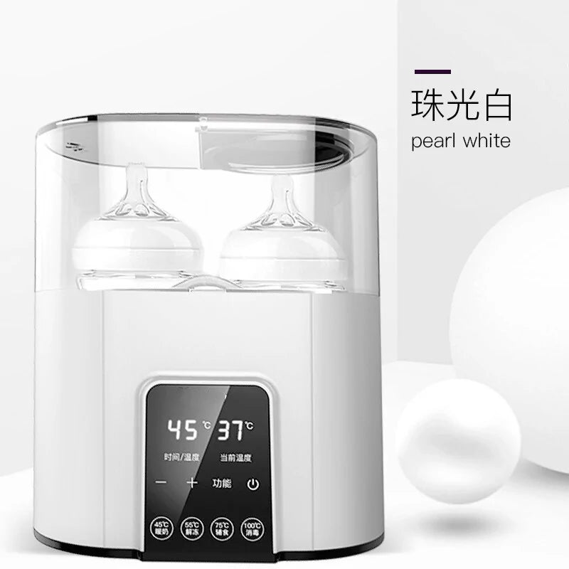 Close up of the bottle warmer temperature display and controls