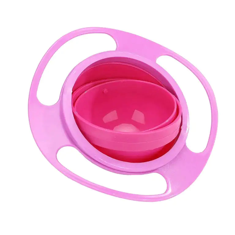 Suction baby bowl for weaning, held in place on a table