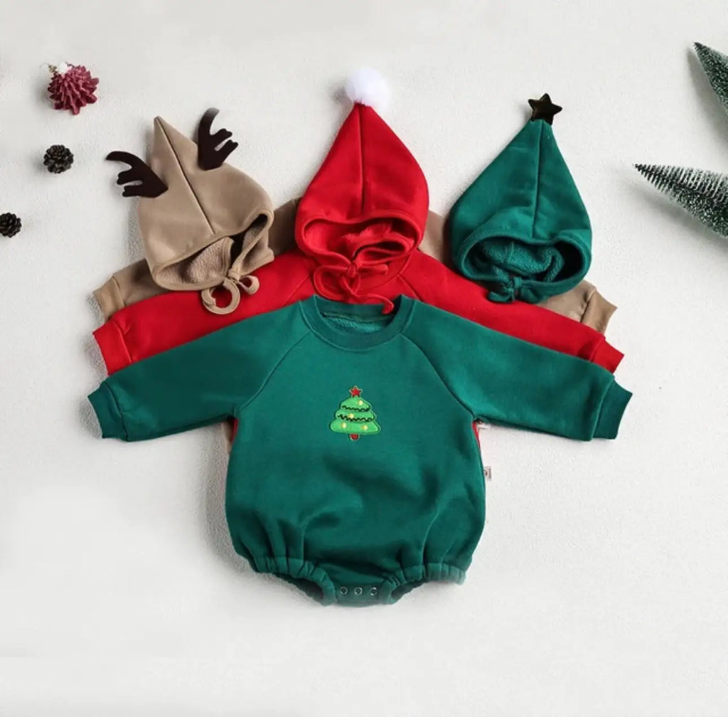 Baby Christmas bodysuit with embroidered Santa design